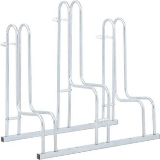 vidaXL Vidaxl - Soporte Para 3 Bicicletas Suelo Independiente Acero Galvanizado