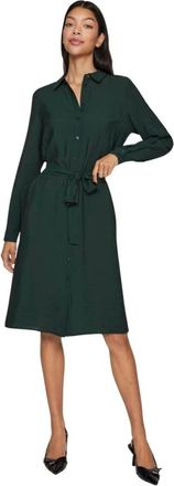 Vila Knielange Jurk met Lange Mouwen Open Voorkant Vrouwen - Dames - Shirt Kleedjes - Groen - S - Kleedjes