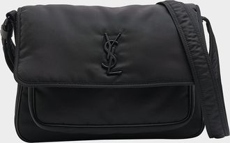 Saint Laurent Mens Niki Nylon Messenger Bag
