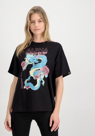 Alpha Industries T-Shirt ALPHA INDUSTRIES Heritage Dragon OS T Women, Damen, Gr. XS, schwarz, Obermaterial: 100% Baumwolle, Shirts T-Shirt
