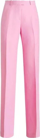 Etro high-rise staight-leg trousers - women - Linen/Flax/Silk - 40 - Pink