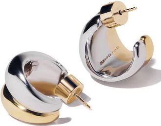 Jennifer Fisher Chavez Micro Huggie Hoop Earrings in Two Tone at Nordstrom