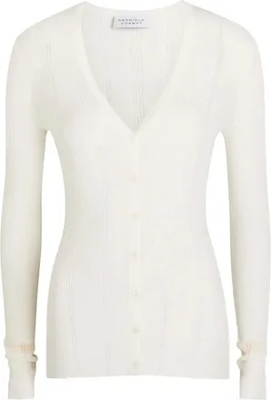 Gabriela Hearst Lillian V-neck button cardigan - women - Wool - S - Neutrals