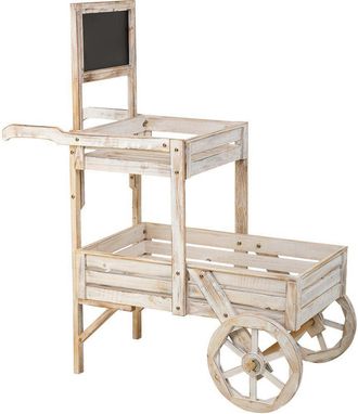 Wanderlust Deco Carro expositor con ruedas de madera blanco 100x52x120