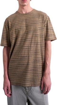 Topman Oversize Stripe Cotton T-Shirt in Brown at Nordstrom Rack, Size X-Small