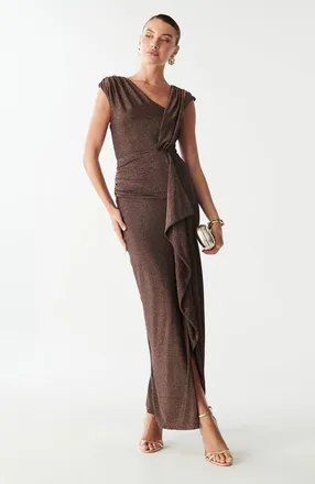 BWLDR Sami Maxi Dress in Rose Gold at Nordstrom, Size 14