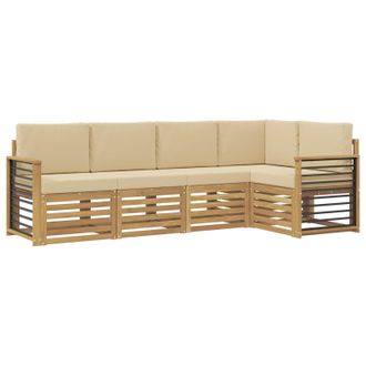vidaXL Conjunto De Sof&aacute;s De Exterior 5 Pcs Y Beige 247 X 128,5 X 73 Cm Vidaxl