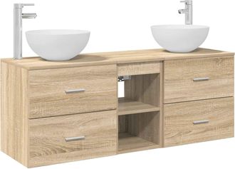vidaXL Juego De Muebles De Ba&ntilde;o 3 Uds. Roble Sonoma 49,5 X 35 X 63 Cm Vidaxl