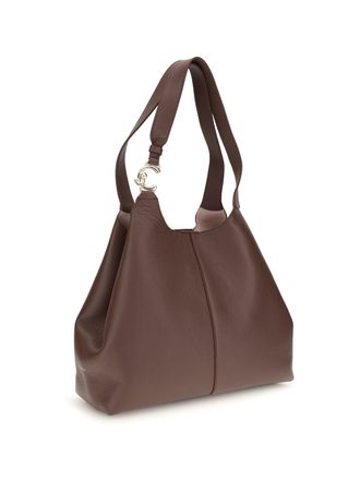 Coccinelle Womens Large C-Easy Tote Bag Berry Calf Leather Bos Taurus Shoulder