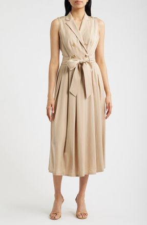 Anne Klein Modern Trench Sleeveless Dress in Beige at Nordstrom, Size 16
