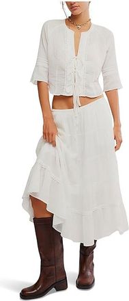 Free People Bright Side Set Womens Dress Clean Ivory : MD (Womens 8-10), Cotton