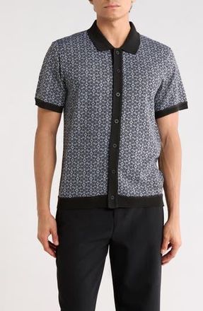 Buffalo Watos Short Sleeve Button-Up Shirt in Black Combo at Nordstrom Rack, Size X-Large