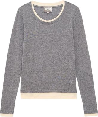 Ines De La Fressange Sky Top - Dames - Ronde hals truien - Grijs - L - Wol - Truien & Vesten