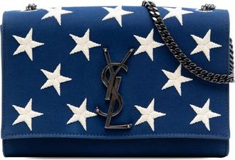 Saint Laurent Pre-owned Saint Laurent Small Star Embroidered Canvas Monogram Kate Crossbody Ladies SNP2YSVZHTA1DV55
