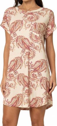 Mari M Lingerie Printed Short Sleeve Sleepshirt In Paisley