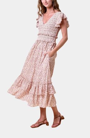 Cleobella Narmeen Midi Dress In Lume Wing Print