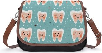 Generic Cute Dental Dentist Pattern Small Womens Crossbody Bags Shoulder Handbag with Adjustable Strap for Travel