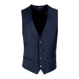 Roy Robson Blauwe Slim Fit Mouwloze Vest - Heren - Bodywarmers - Blauw - M - Wol - Jassen