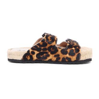 Manebì Sliders, female, Brown, 3 UK, Leopard Print Sandals