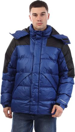 Crosshatch Mens Crosshatch Camptor Panel Jacket in Blue