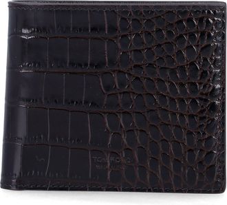 Tom Ford Crocodile Embossed Leather Bifold Wallet