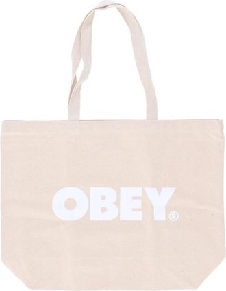 Obey Tote Bags, male, Beige, Size: ONE SIZE Canvas Bold Tote Bag Natural