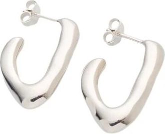 Pandora Organisch V-vormige Open Oorbellen - Dames - Oorbellen - Grijs - ONE Size - Accessoires