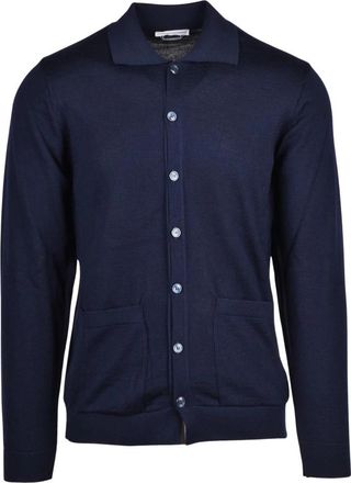 Daniele Alessandrini Polo van gebreide stof - Heren - Vesten - Blauw - S - Wol - Truien & Vesten
