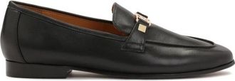 Kazar Monogram slip-on leren halfschoenen - Dames - Loafers - Zwart - 36 EU - Leer - Schoenen
