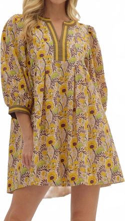 Entro Meadow Mini Dress In Yellow