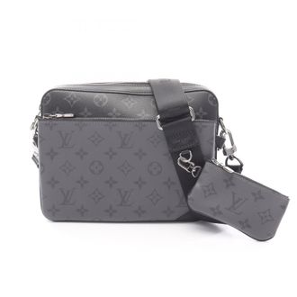 Louis Vuitton Black Gray Coated Canvas Leather Shoulder Bag (Pre-Owned)