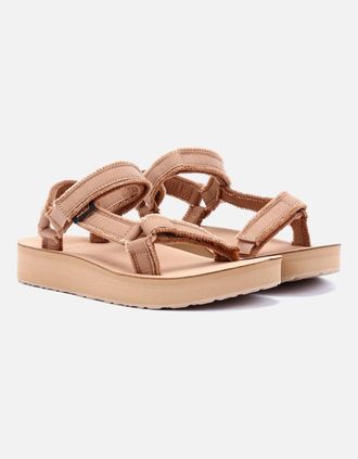 Teva Womens Teva Midform Universal Canvas Womens Tigers Eye Sandals - Cream - Size: 7
