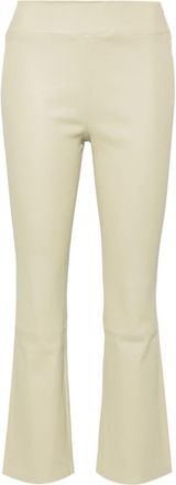 Arma flared leather trousers - women - Elastane/Lamb Skin/Cotton - 36 - Neutrals