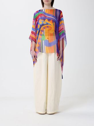 Etro Poncho in seta stampato Etro