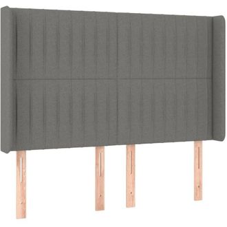 vidaXL Cabecero Con Led De Tela Gris Oscuro 147x16x118/128 Cm Vidaxl