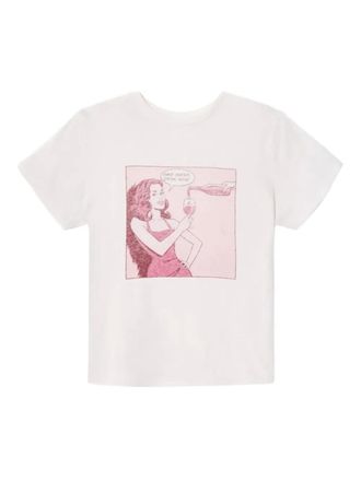 Re/Done Classic Drink Wine T-shirt - White