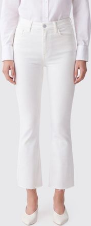 Mother Jeans The Hustler Ankle a zampa in denim di cotone cropped