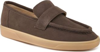 J/Slides Heath Leather Loafer in Dark Brown at Nordstrom, Size 10