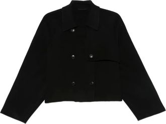 Closed double-breasted jacket - Black