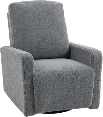 HOMCOM sill&oacute;n relax reclinable manual, sill&oacute;n relax de borreguito con reposabrazos, reposapi&eacute;s, acolchado grueso, funci&oacute;n de balanceo, para sal&oacute;n