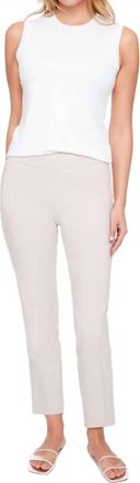 UP Linen Effect Techno Ankle Pants In Sand