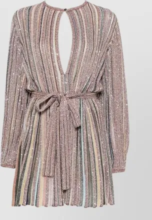 Missoni metallic fine-knit striped mini dress