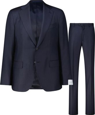 Caruso Elegant Wollen Pak Aida - Heren - Business pakken - Blauw - L - Wol - Kostuums
