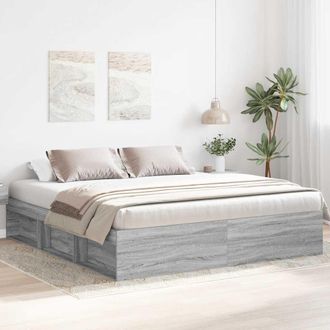 vidaXL Estructura De Cama Gris Sonoma 180x200 Cm Vidaxl