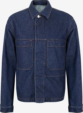 Stone Island Kurze Jeansjacke mit Hemdkragen