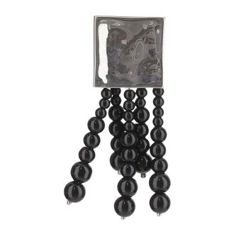 Niccol&ograve; Pasqualetti Sterling Zilver Onyx Parel Oorbel - Dames - Oorbellen - Zwart - ONE Size - Accessoires