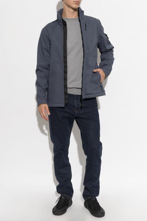 Stone Island Jacket With Hood, Mens, Blue