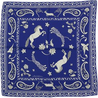 Alberto Biani Double-Sided Graphic Print Silk Foulard