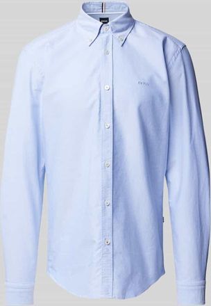 HUGO BOSS Regular Fit Business-Hemd mit Button-Down-Kragen Modell Roan in Bleu, Gr&ouml;&szlig;e S