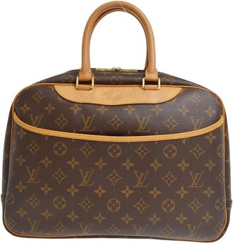 Louis Vuitton Bowling Vanity Printed Tuffetage With Leather Brown Canvas Handbag (Pre-Owned)